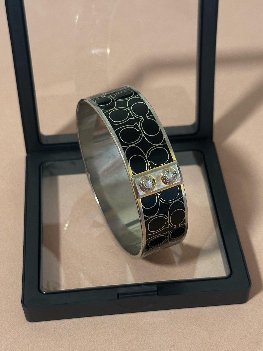 Coach Black and Gold Bangle Bracelet